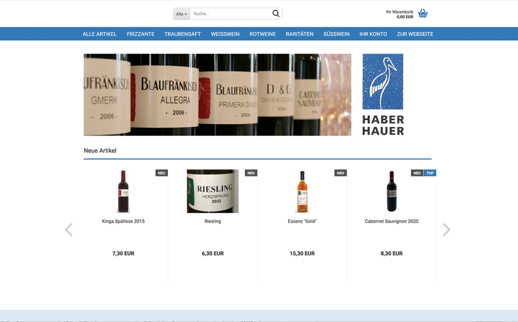 Webshop Weingut Haberhauer