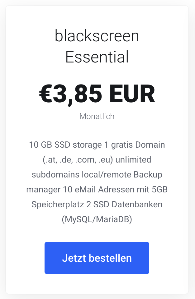 Blackscreen Webhosting